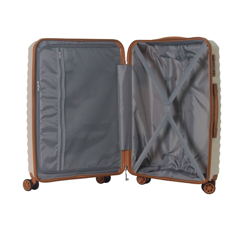 3-Piece Luggage Sets (20", 24", 28"), Suitcase With Wheels, Hardside Suitcase With Four Spinner Wheels And Scratch-Resistant Surface, Beige_voghion.com
