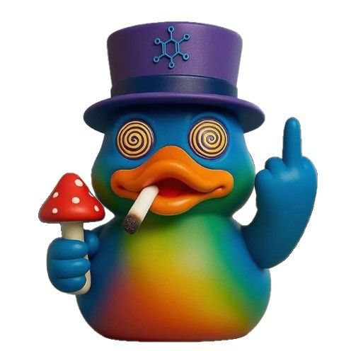 New Middle Finger Psychedelic Duck Creative Statue Ornament_voghion.com