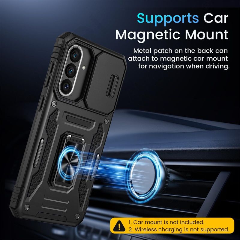 Case For Samsung S25 Ultra Plus Edge A56 A36 5G Ring Stand Armor Slide Camera Kickstand Cover_voghion.com