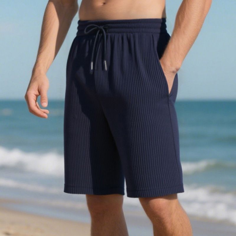 Vêtements pour hommes, short d'été léger et luxueux en jacquard double ligne, style décontracté, sport, ample, tendance, pour la plage_voghion.com
