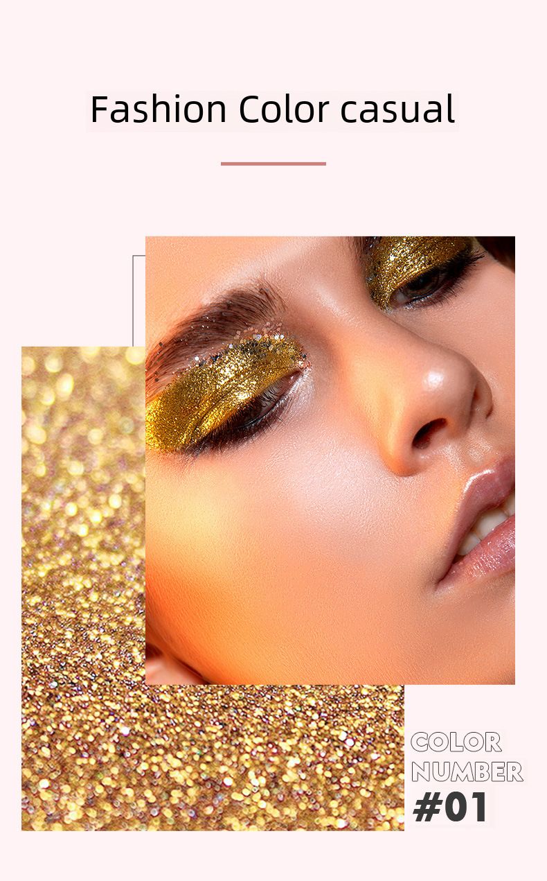 Pudaier Ombretto Liquido Lucido Monocolore Trucco da Palco Viso Corpo Glitter 12 Colori Ombretto Liquido Scintillante Luccicante_voghion.com