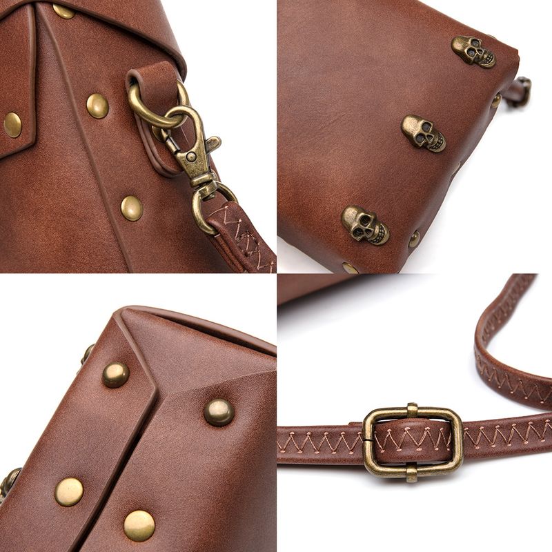 Borsa a tracolla singola da donna medievale, stile steampunk, piccola, quadrata, portamonete_voghion.com