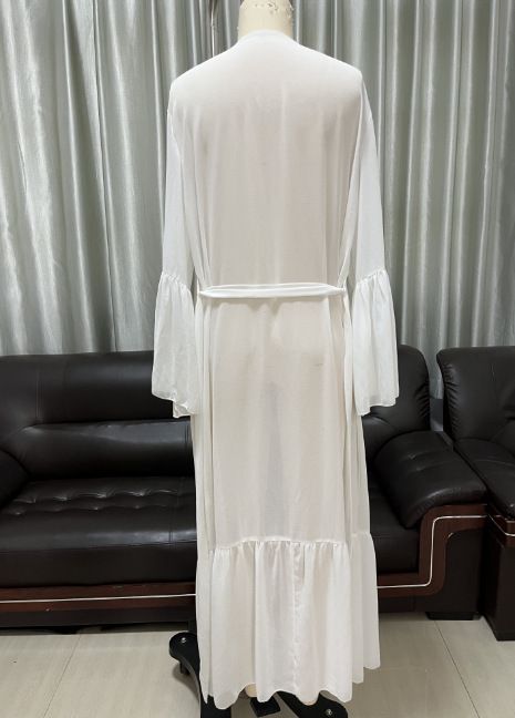 Damenbekleidung Chiffon-Ärmel Sonnenschutz Eleganter Chiffon-Glockenärmel-Überzug Langes Kimono-Strandkleid Leichter Sonnenschutz Bademode Wrap_voghion.com