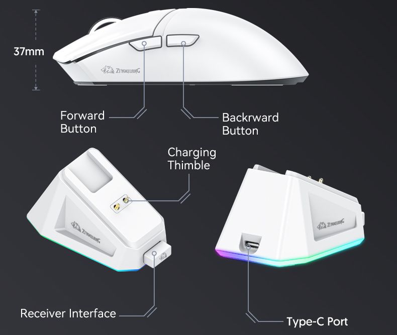 X2 Gaming Wireless RGB Magnetic Charger,24000DPI,1K Return Ziyoulang Bluetooth Tri-Mode Connection,PAW3311 RoGame Mouse_voghion.com