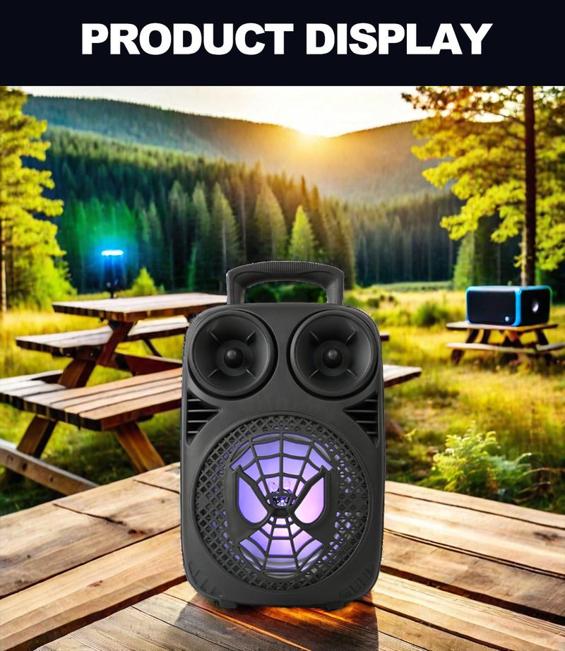 ZQS6163 Népszerű hordozható sztereó hangzású kültéri karaoke mikrofonnal integrált Bluetooth hangszóró_voghion.com