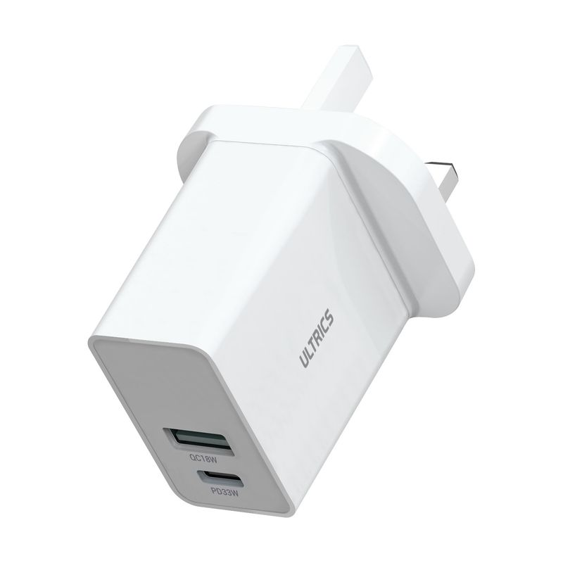 33W GaN USB C PD Wandladegerät 3.0 UK-Stecker-Stromadapter IPhone 15 14 Samsung_voghion.com