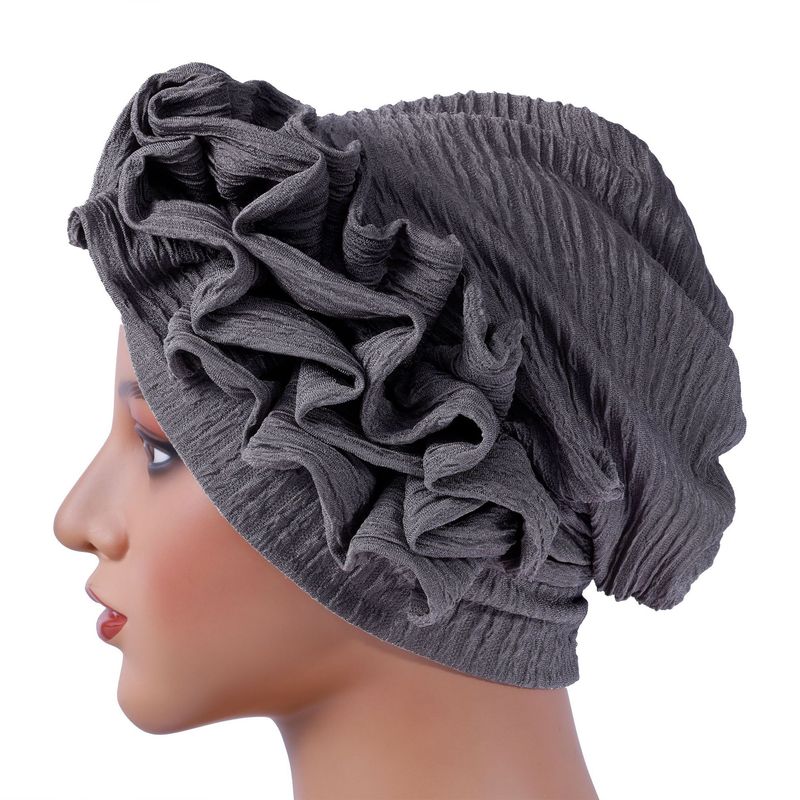 Elastic Pleated Lace Headscarf Hat – Fungus Lace Hair Care Cap, Adjustable & Breathable_voghion.com
