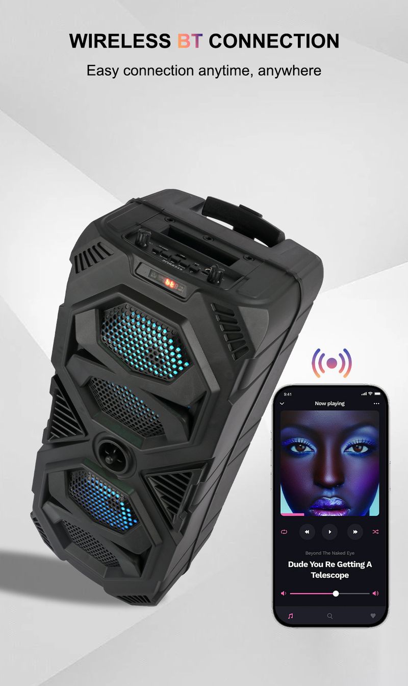 ZQS8212 Multifunctional Wireless Bluetooth Audio Outdoor Card Song With Microphone Radio Large Speaker_voghion.com