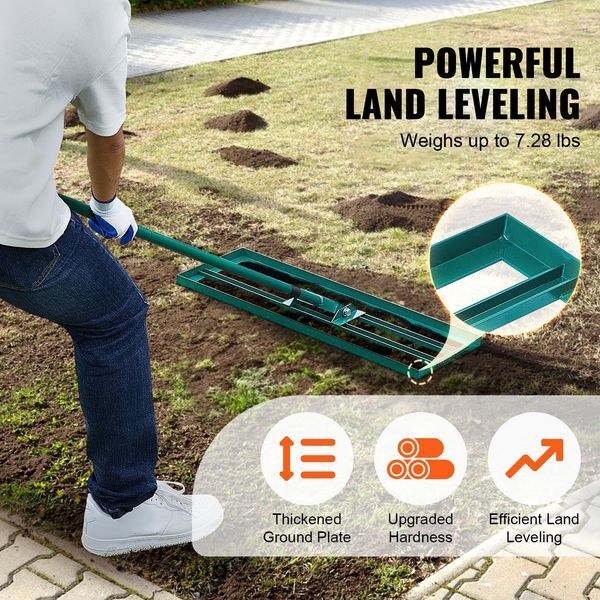 Lawn Leveling Rake, 30'x10' Level Lawn Tool, Heavy-duty Lawn Leveler With 78' Steel Extended Handle, Yard Leveling Rake Suit For Garden, Golf Lawn,_voghion.com