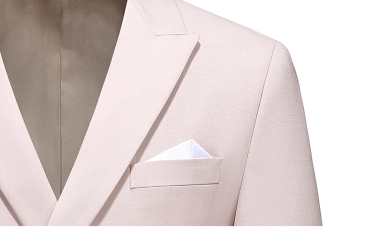 Men's hollow large size suit three-piece double-breasted business casual suit 7110_voghion.com