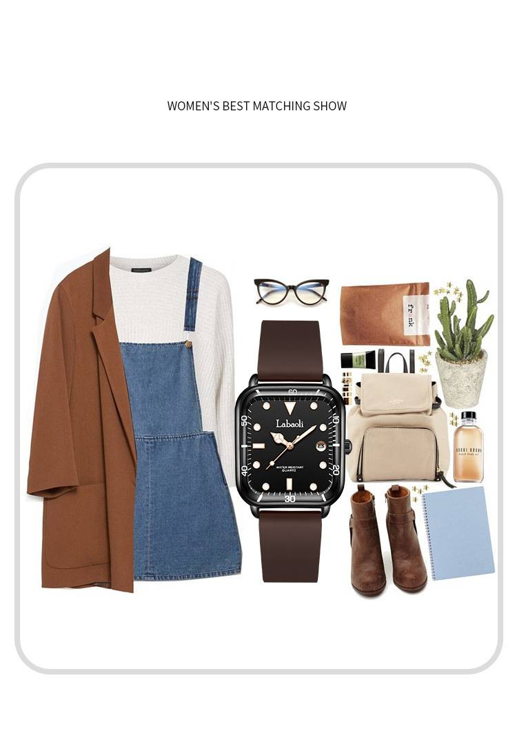 Square Wrist Watch for Women Fashion Luminous Designed Quartz Analog Women's Watch Waterproof with Silicone Strap_voghion.com