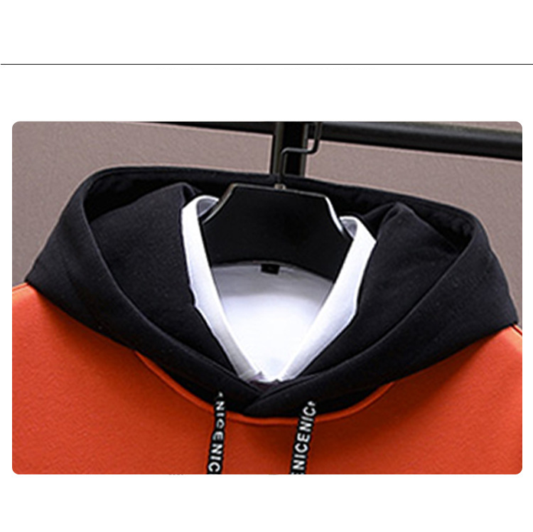 Autumn and winter youth sports suit men's 2023 Korean version junior and high school students velvet thickened hooded sweatshirt_voghion.com