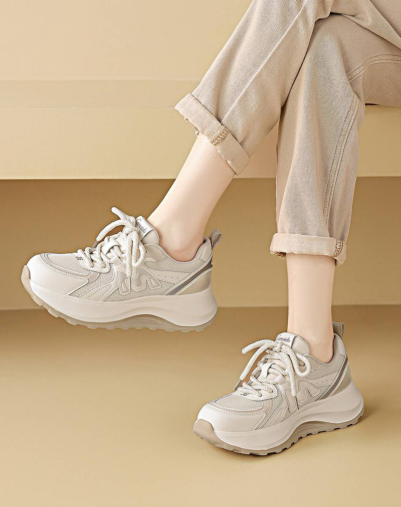 cameido Retro Casual Shoes For Women, 2025 Spring Collection. These Versatile Casual Athletic Shoes Feature Mesh Paneling._voghion.com