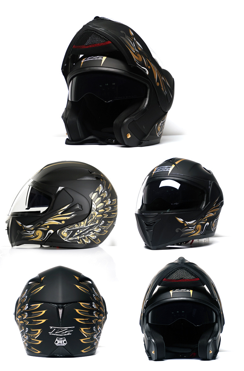 Casco con visera de doble lente DOT para vehículo eléctrico_voghion.com
