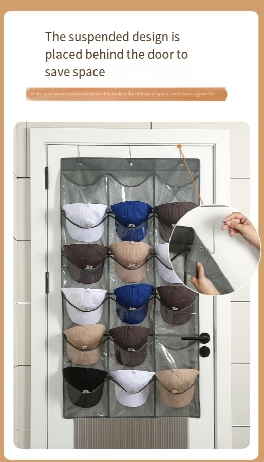 Storage Hanging Bag Transparent Pocket Door Hanging Bag Baseball Hat Storage Bag New Hanging Storage Bag_voghion.com