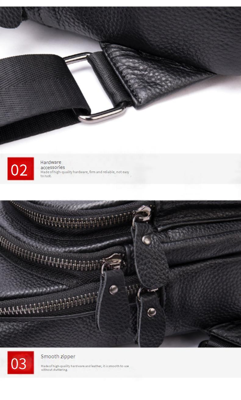 Marant Borsa a tracolla da uomo in vera pelle a tre strati, piccola borsa diagonale da uomo, grande capacità, borsa a tracolla casual alla moda in vera pelle._voghion.com