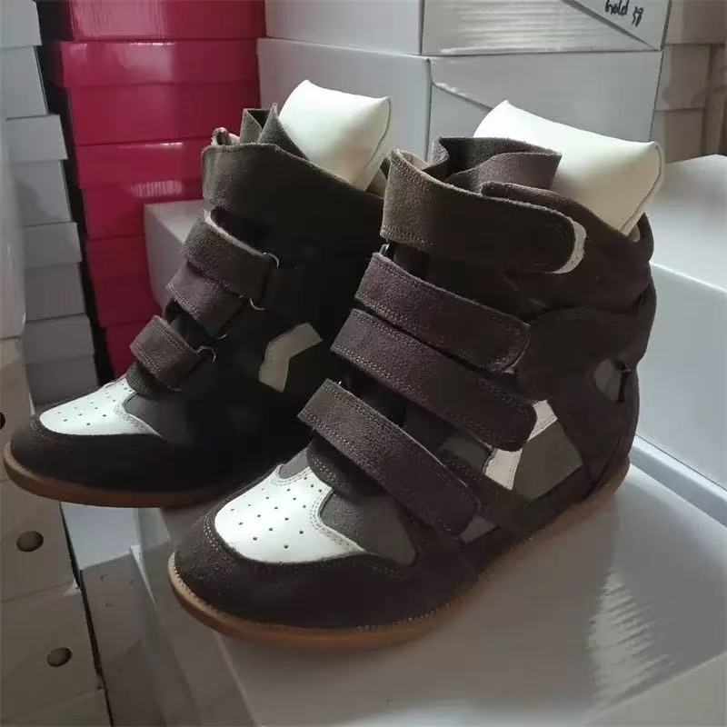 Nouvelles couleurs Marant Chaussures rehaussantes internes Vente chaude Cuir véritable noir Véritable Bekett Daim garni de cuir_voghion.com