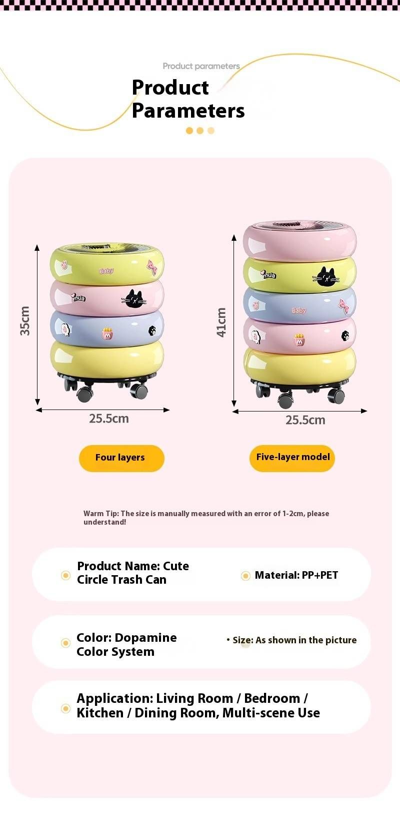 Modern Foot Pedal Trash Can – 12L Odor-Proof Kitchen & Home Waste Bin (Cream/Ice Cream Color, With/without Lid & Wheels)_voghion.com