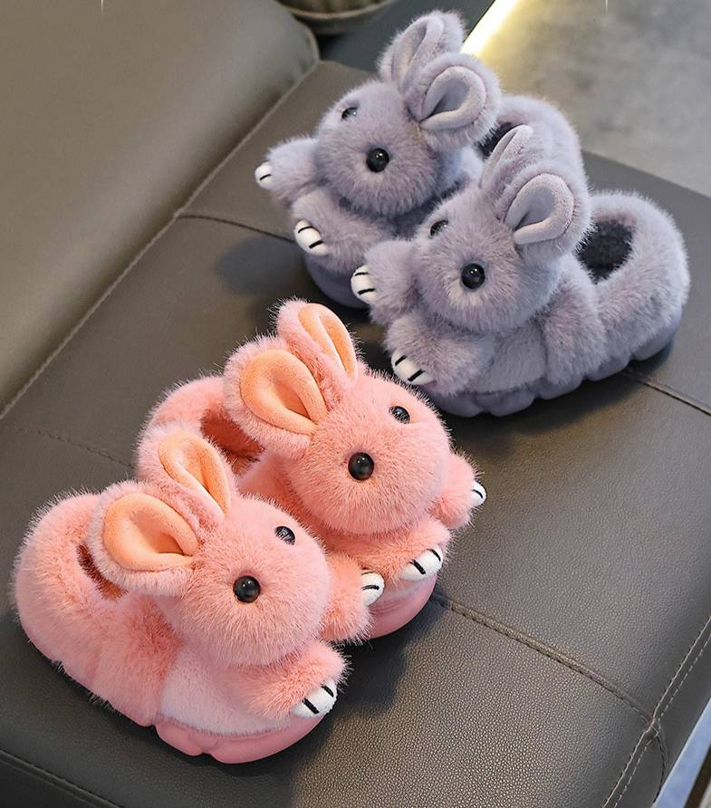 Mother & Kids Cotton Slippers Kids' Winter Slippers With Fleece Lining – Cozy Non-Slip House Shoes For Boys & Girls (Pink, Dusty Pink, Gray)_voghion.com
