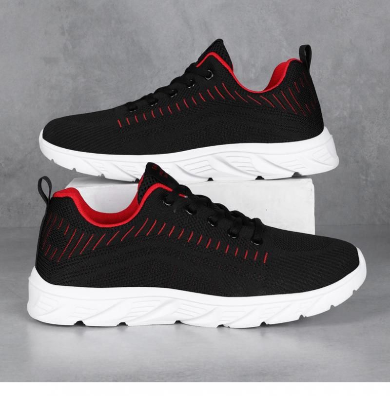 Zapatillas de deporte de punto con cordones de moda para hombre, calzado informal para correr, caminar, hacer ejercicio al aire libre_voghion.com