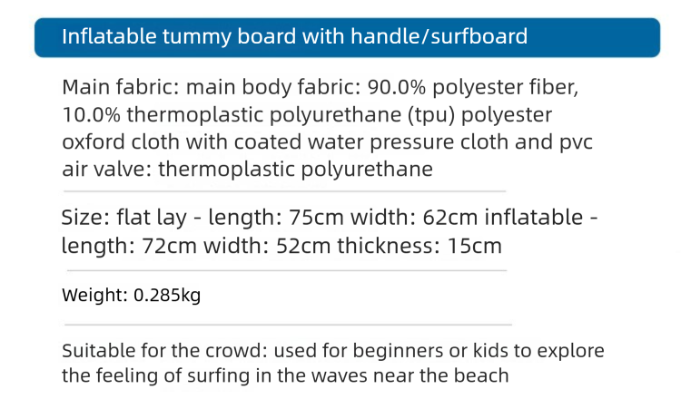 Outdoor Inflatable Surfboard Portable Stand-Up Paddle For Adults And Children Safe Lightweight Kickboard Sea Surfing_voghion.com