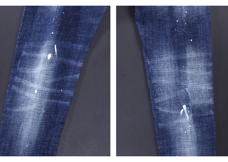 Herrenbekleidung Mode Mode Jeans Blau Schlank Elastische Fußabdruck Trendy Vielseitige Jeans_voghion.com
