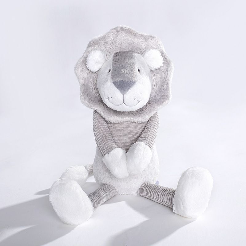 Animales de peluche suaves, nuevo león gris de peluche, muñeco de confort para niños, bebé durmiendo, regalo de cumpleaños_voghion.com