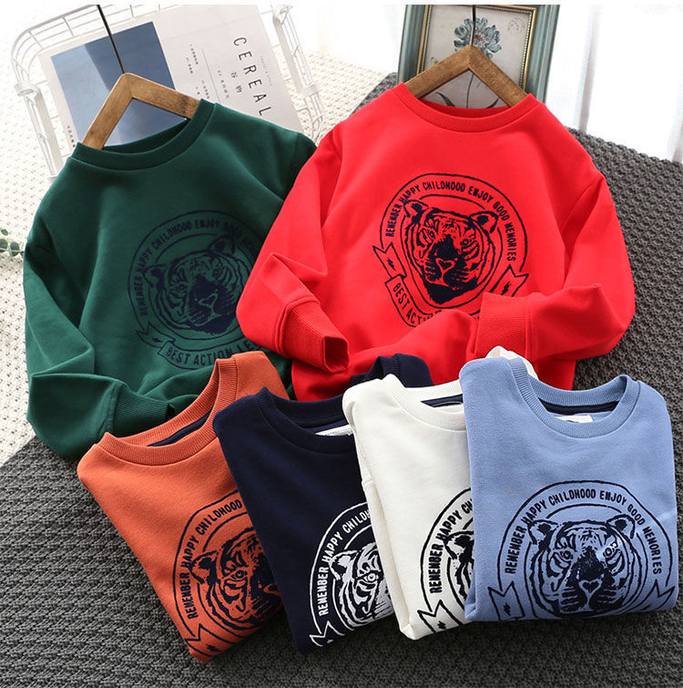 nuovo stile ragazzi casual versatile pullover che tocca la camicia sciolto top in stile straniero abbigliamento per bambini_voghion.com