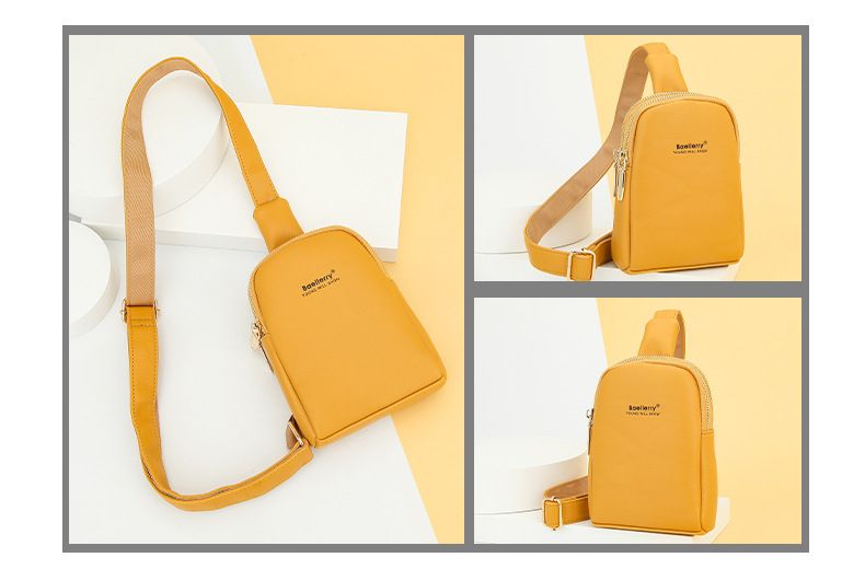 Baellerry new women's chest bag style fashion double zipper messenger bag simple and versatile mobile phone bag wholesale_voghion.com