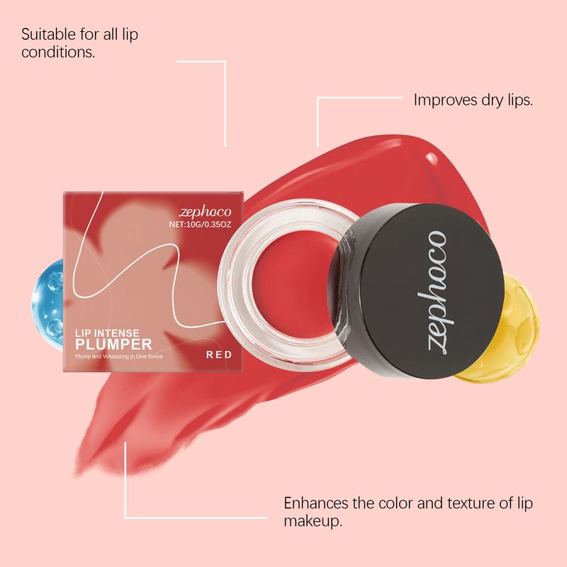 Zephoco Red Plumping – Sanfter, feuchtigkeitsspendender, nicht fettender, feuchtigkeitsspendender Balsam für glasige Lippen_voghion.com