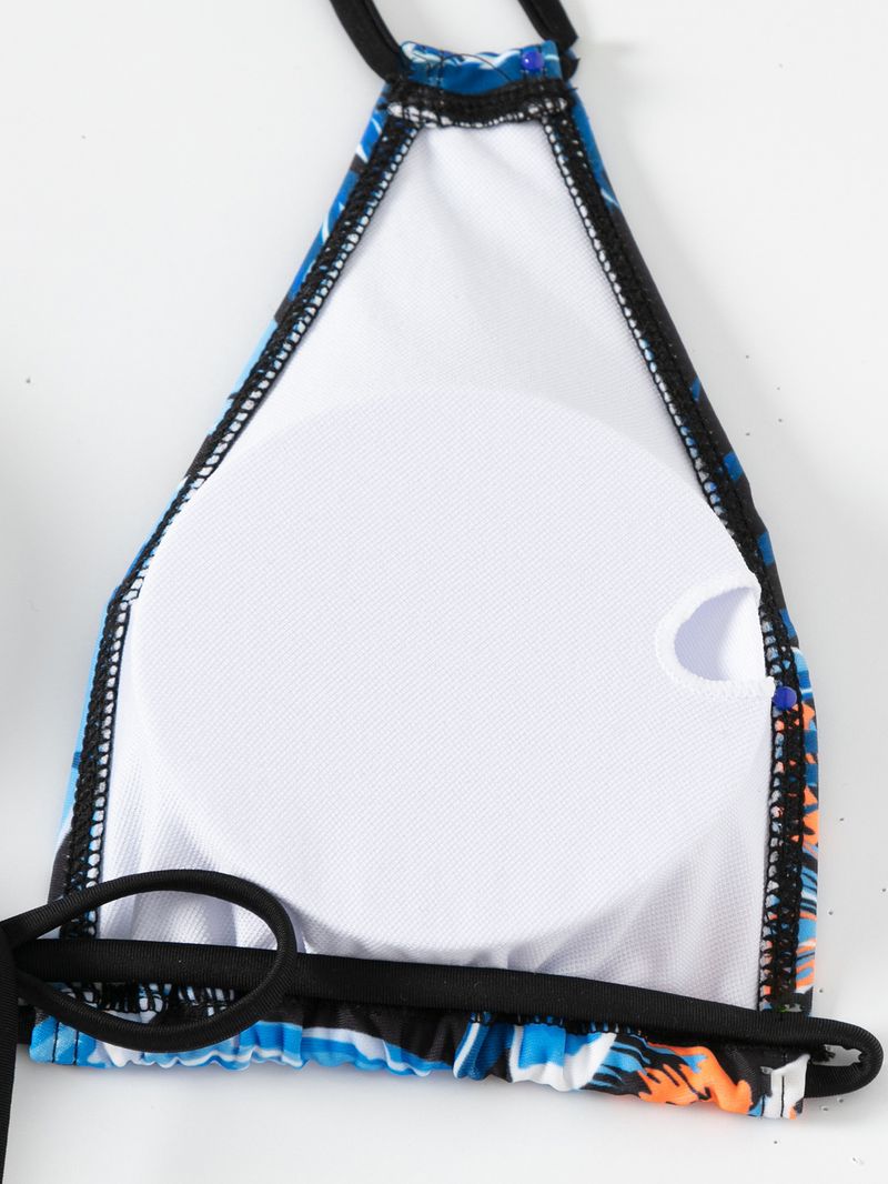 Damenbekleidung Badeanzug Damen Split Dreiteiliger Anzug Internet Celebrity Langarm Bedruckter Bikini Ins Badeanzug_voghion.com