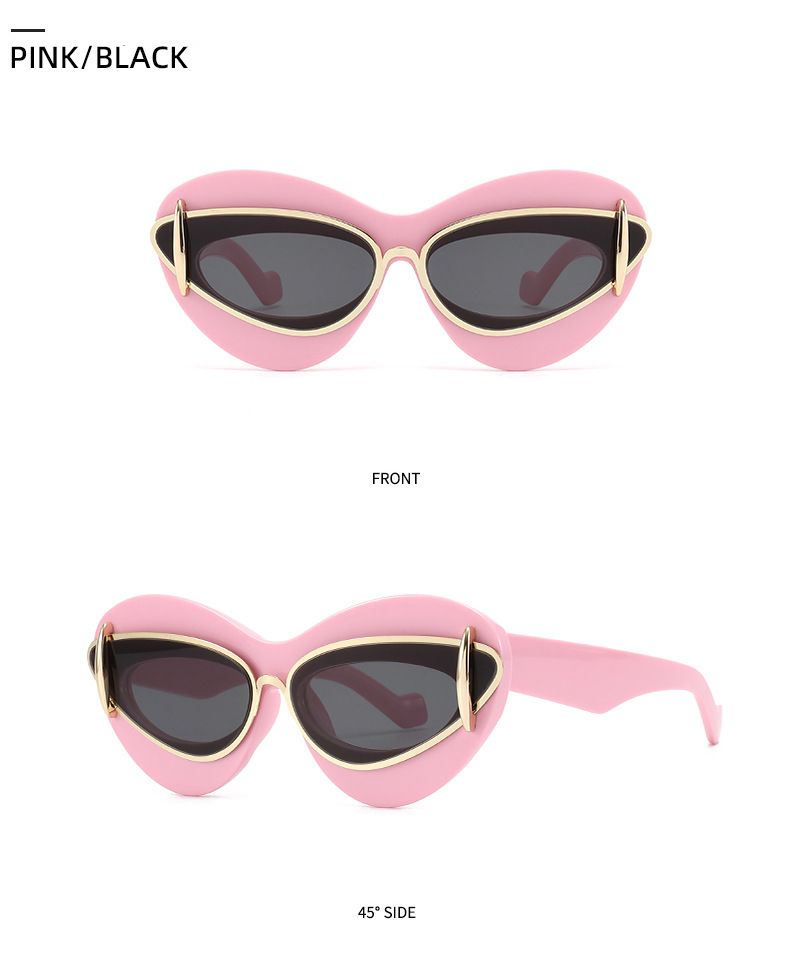 YS102 Trendy Cat Eye Same Y2K Personalized Men's and Women's Sunglasses_voghion.com