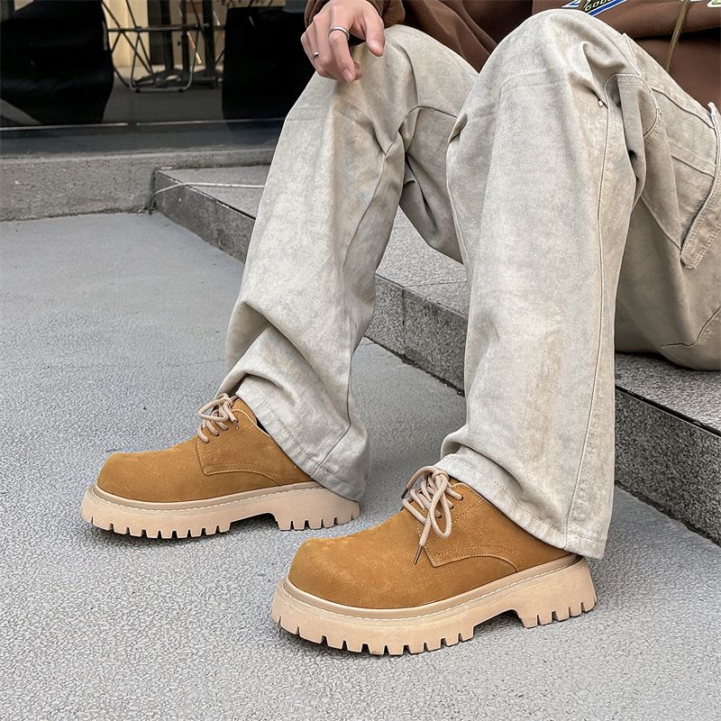 New Leather Spring Men's Shoes High-top Men's Heightening Tooling Martin Boots_voghion.com