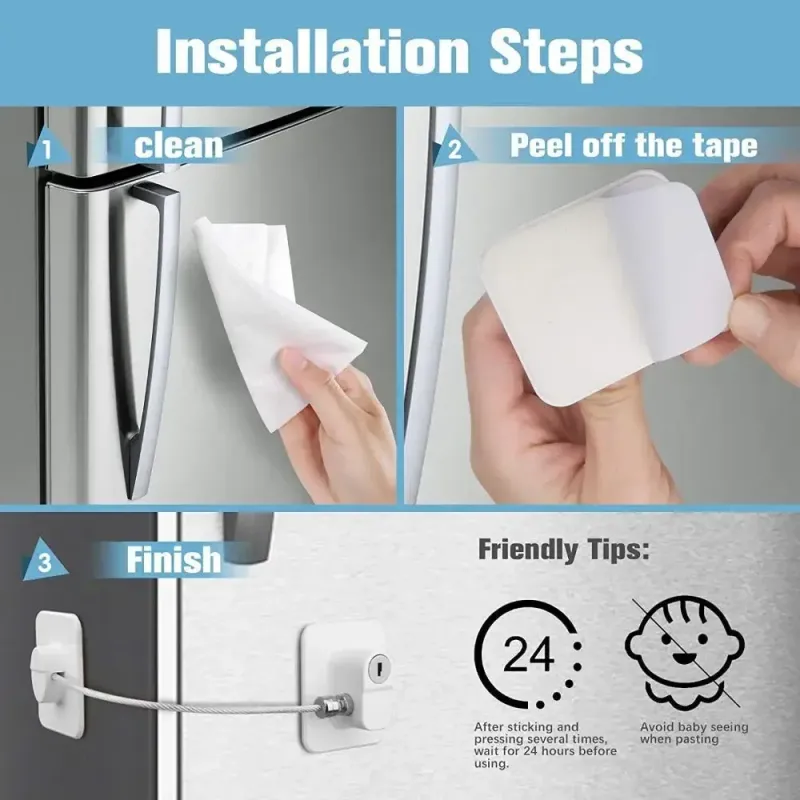 1PCS Baby Safety Refrigerator Lock With Keys or Coded Lock Infant Security Cabinet Locks Sliding Closet Door Locks_voghion.com
