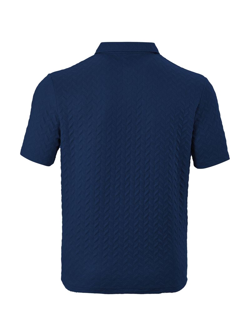 Herren-Poloshirt für den Sommer, leicht, atmungsaktiv, feuchtigkeitsableitend, lockere Passform, lässig, kurzärmelig, einfarbig, Jacquard-T-Shirts_voghion.com