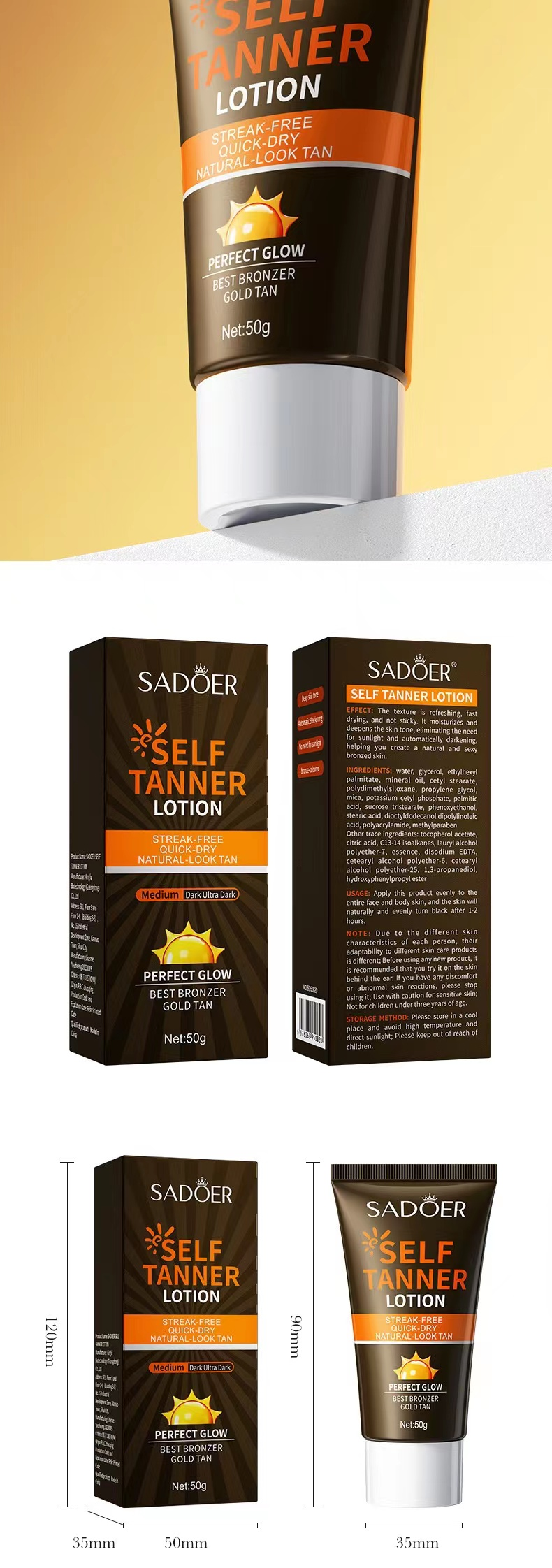 2023 The latest Tanning Cream Moisturizing Hydrating Natural Darkening Bronzer Tanning Lotion Body Lotion_voghion.com