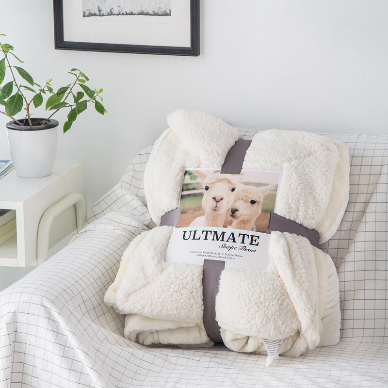 European and American trendy brand ins lamb plush blanket, crystal plush cover blanket, double layer blanket, coral plush four season blanket_voghion.com