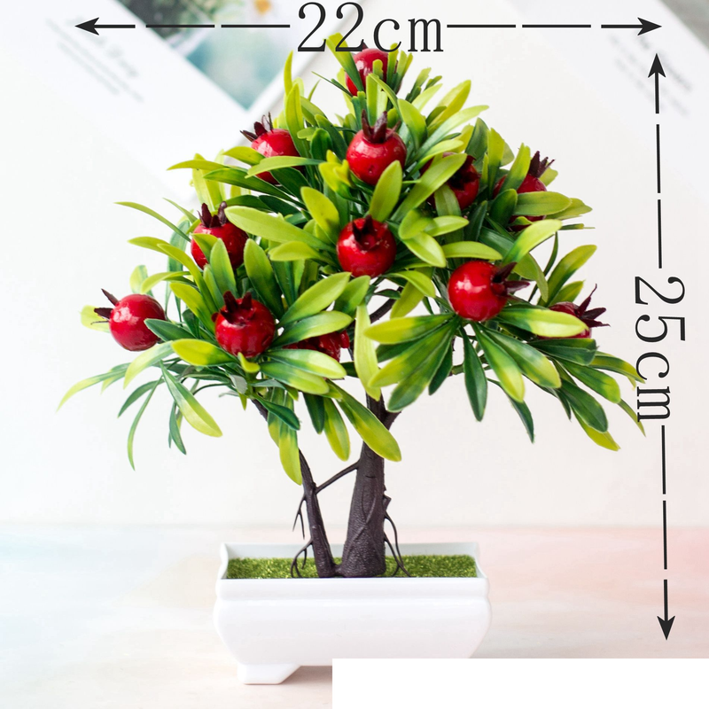 Kunstbloem potplanten 16 mesh granaatappel kleine boom bonsai plastic bloem groene plant kunstbloem ingemaakte bloem decoratie ornamenten_voghion.com