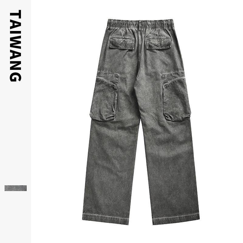 Herrenbekleidung Herrenbekleidung 2024 Amerikanische Retro-Fallschirmjägerhose Herbst und Winter Garment Dyeing Arbeitskleidung Lose Multi-Pocket-Hose Herrenhose_voghion.com