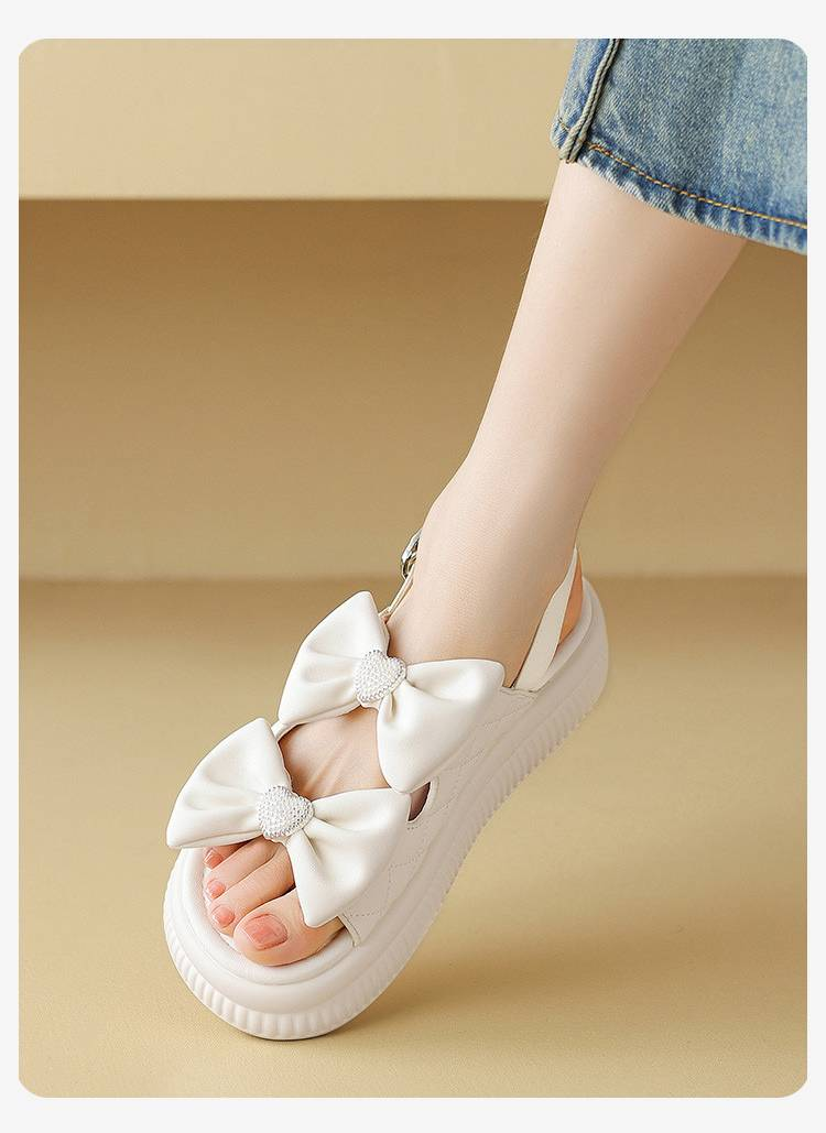 cameido Nieuwe zomer platform - zool sandalen, met een strik - knoop en enkel - band ontwerp, open - teen stijl, geschikt voor buiten dragen_voghion.com