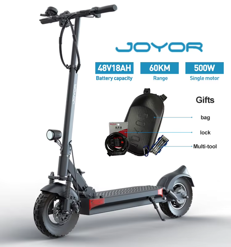 JOYOR Y6S pieaugušo elektriskais skrejritenis 500 W motors 48V18AH litija akumulators maksimālā izturība 70 km 10 collu riepu LCD displeja escooter_voghion.com