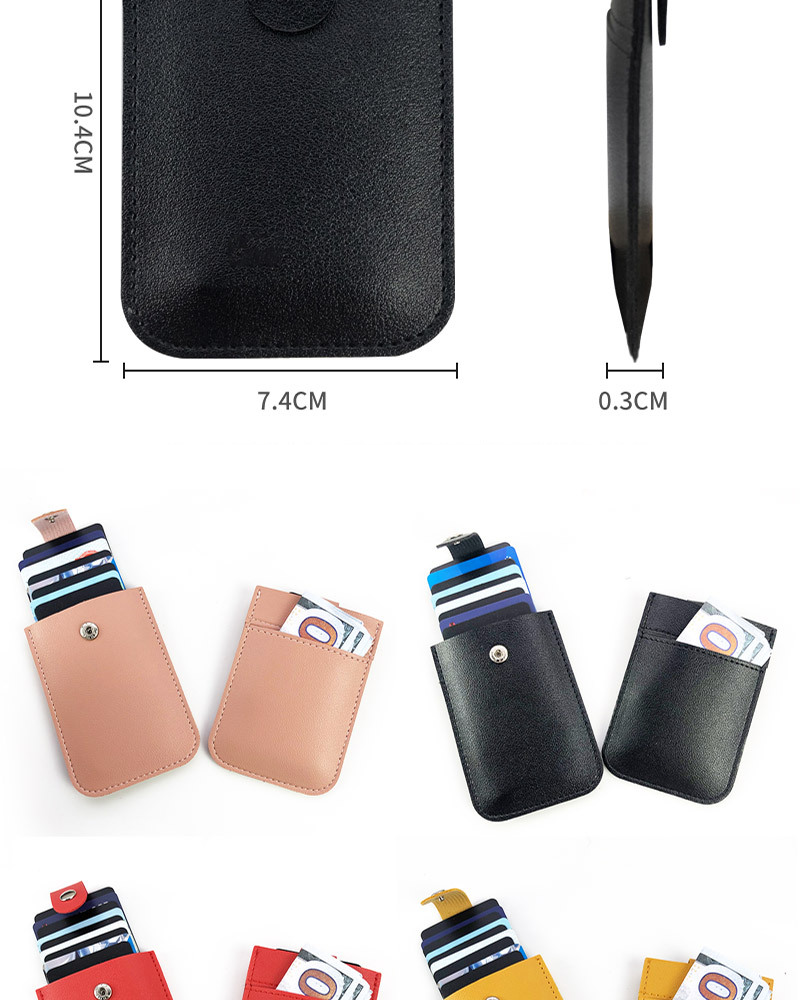 Kaartebeutel Kaartebeutel mat grousser Kapazitéit, Multi-Slot, kompakt, laminéiert Kaartebeutel mat véier Knäppercher fir Männer a Fraen_voghion.com