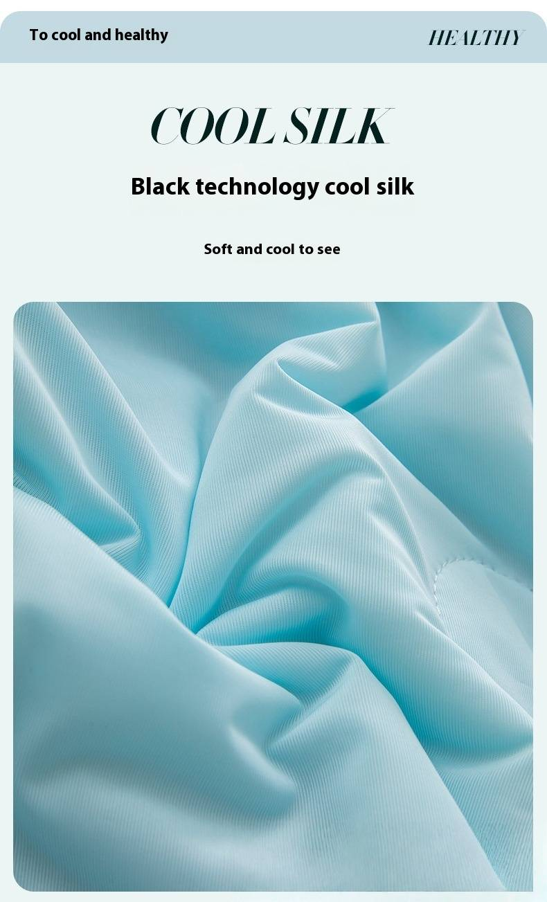 Cooling Silk Summer Blanket - Lightweight & Breathable, Compressed Packing, Solid Color Knitted Design (Ice Cream Soft Texture, Air Conditioner Quilt)_voghion.com