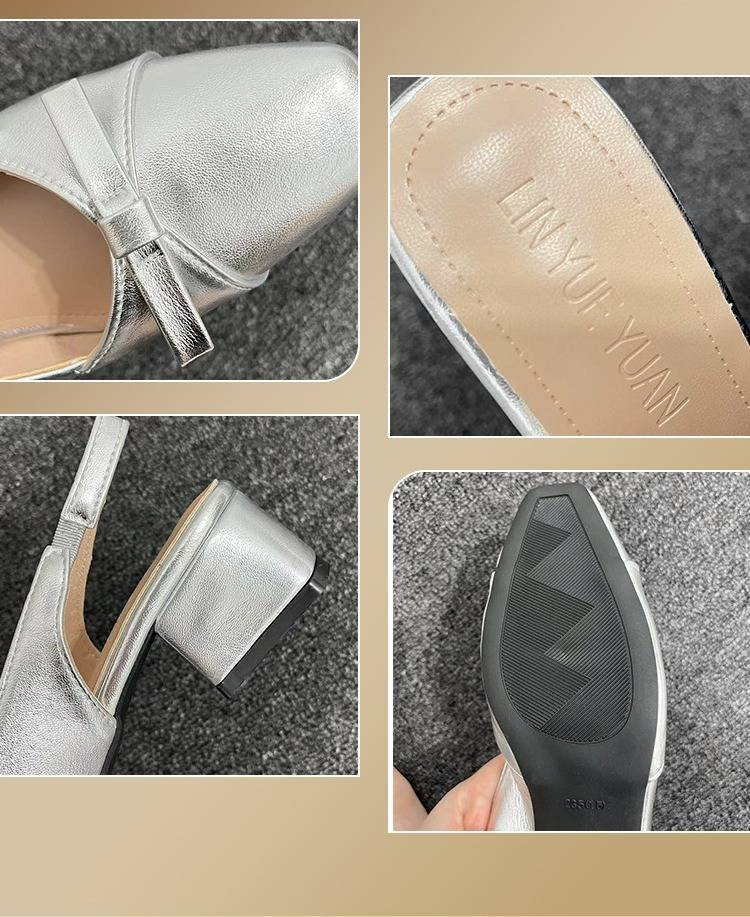 Niche Design Closed Toe Sandals For Women Summer Outdoor Wear 2025 Spring French Temperament Women's Shoes Bow Back Sling Shoes For Women_voghion.com