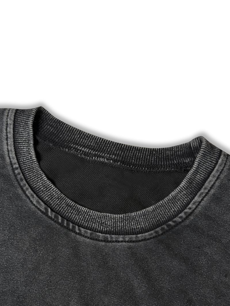 2025 Autumn And Winter Car Printed Casual Retro Women's Washed Round Neck Pullover For Autumn And Winter_voghion.com