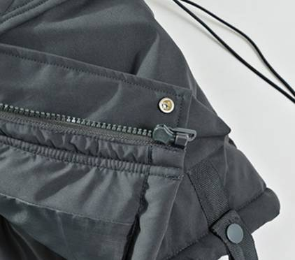 Unisex-Weste mit Stehkragen – Leichte, ärmellose Winter-Pufferjacke mit Reißverschluss und Kordelzug (M-4XL, Schwarz/Grau/Creme)_voghion.com