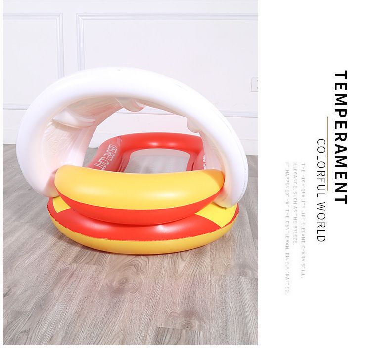 Poolzubehör Aufblasbarer schwimmender Lounge-Sessel mit Baldachin Faltbare Sonnenliege für Poolsee_voghion.com