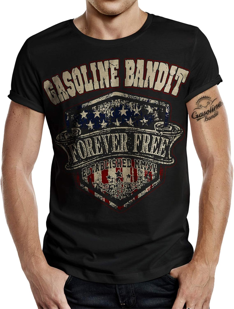 Koszulka Biker Racer Forever Free z dużym nadrukiem_voghion.com
