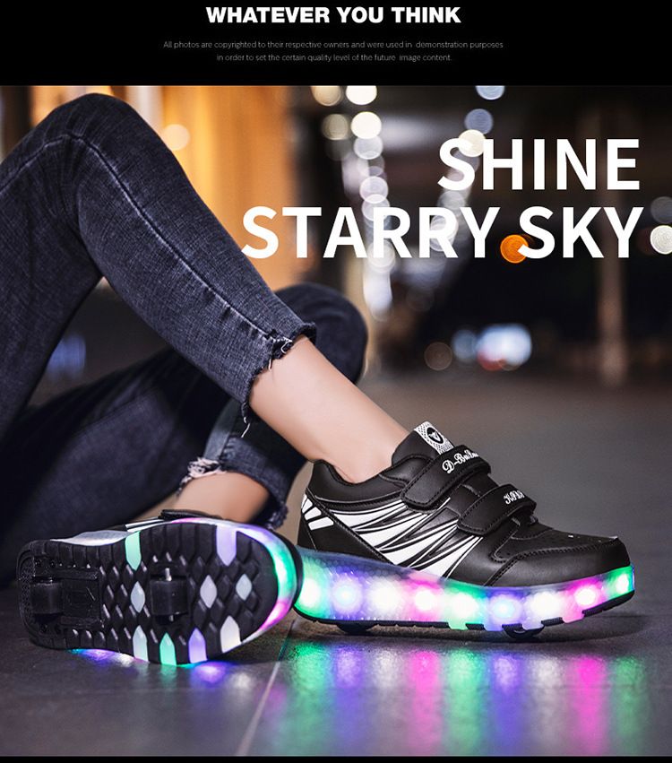 Leuchtschuhe für Mädchen USB-Lade-LED-Leuchtschuhe für Erwachsene Rollschuhe_voghion.com