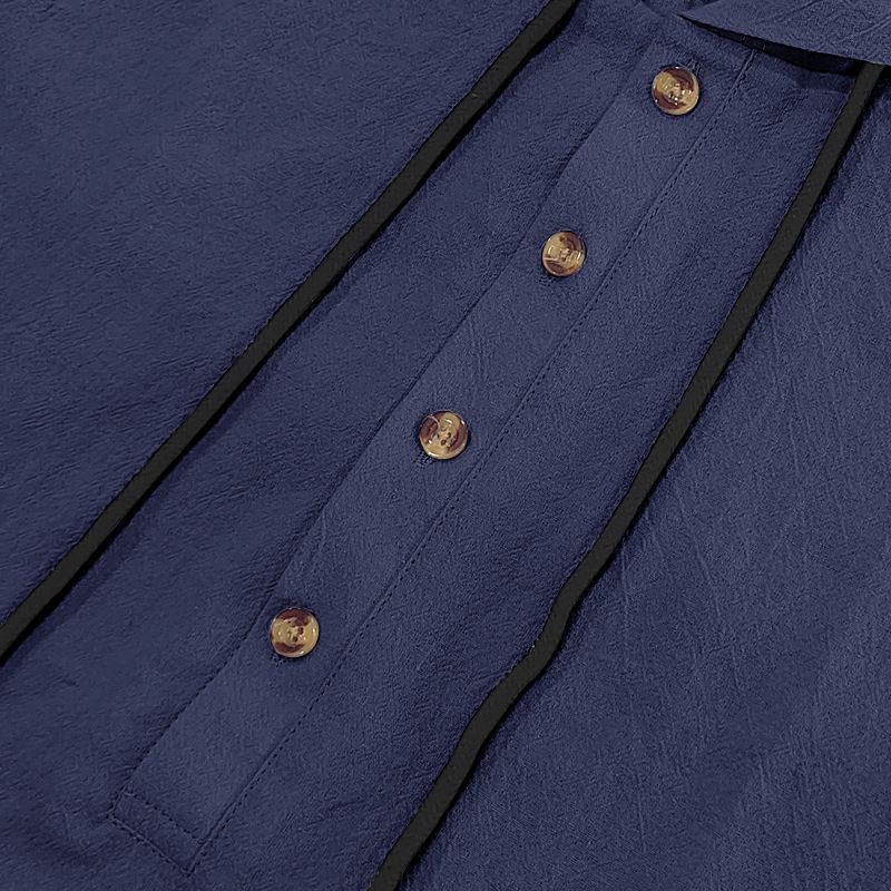 Completo da uomo in lino con camicia e pantaloncini - Completo casual estivo da spiaggia a maniche corte con vestibilità ampia_voghion.com